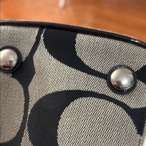 Coach Khaki Signature Striped Satchel Bag in New condition (missing long strap) - Picture 12 of 13